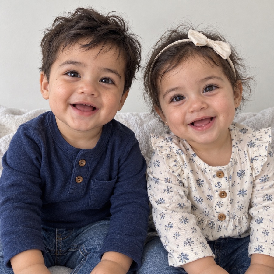 Example AI baby: twins